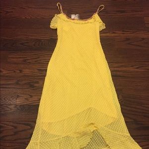 Betsey Johnson yellow dotted mesh dress